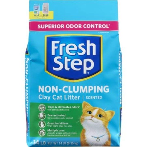 Fresh Step Scented Non-Clumping Clay Cat Litter, Premium, Odor Co...