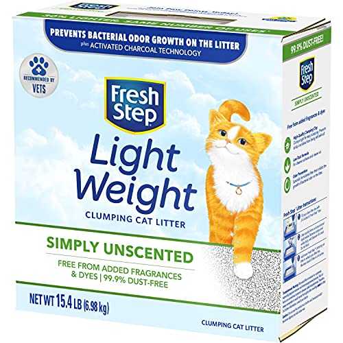 Fresh Step Simply Unscented Lightweight Clumping Cat Litter, 15.4...