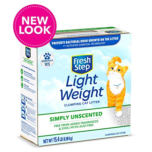 Fresh Step Simply Unscented Lightweight Clumping Cat Litter, 15.4...