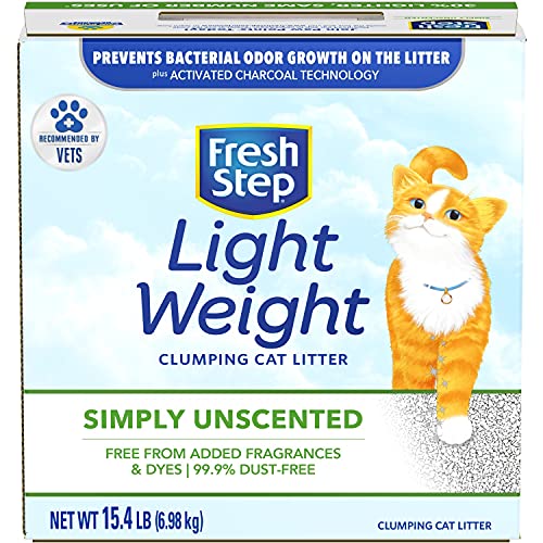 Fresh Step Simply Unscented Lightweight Clumping Cat Litter, 15.4...
