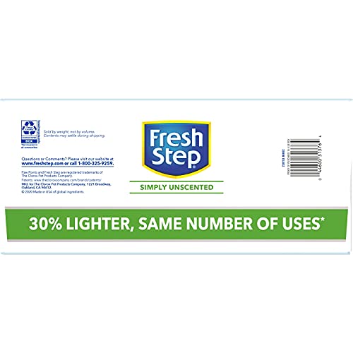 Fresh Step Simply Unscented Lightweight Clumping Cat Litter, 15.4...