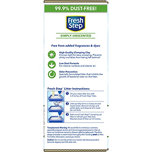Fresh Step Simply Unscented Lightweight Clumping Cat Litter, 15.4...