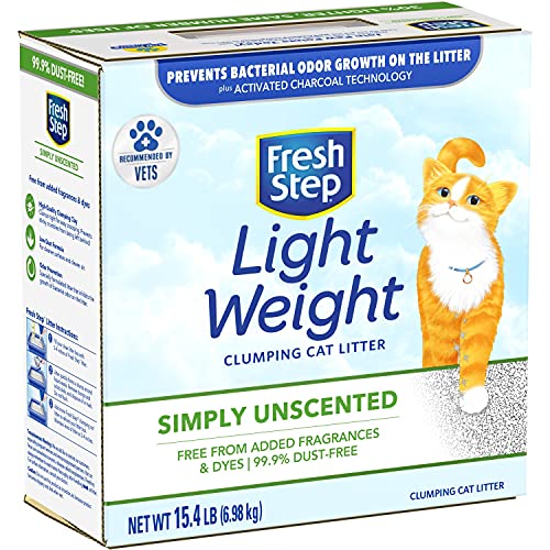 Fresh Step Simply Unscented Lightweight Clumping Cat Litter, 15.4...