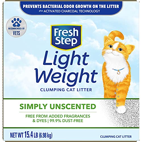 Fresh Step Simply Unscented Lightweight Clumping Cat Litter, 15.4...