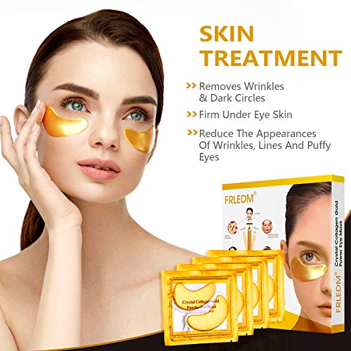 24K Gold Eye Mask– 20 Pairs Under Eye Collagen Patch with Face Ma...