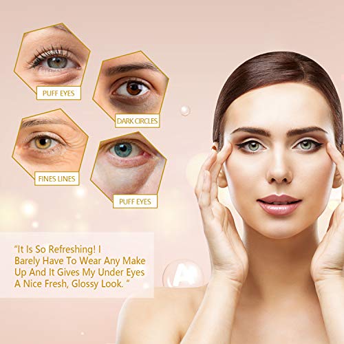 24K Gold Under Eye Mask– 20 Pairs- Under Eye Patches with Face Ma...