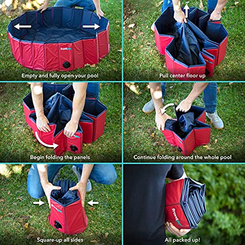 FrontPet Foldable Dog Pool - Collapsible Pet Pool, Bathing Tub an...