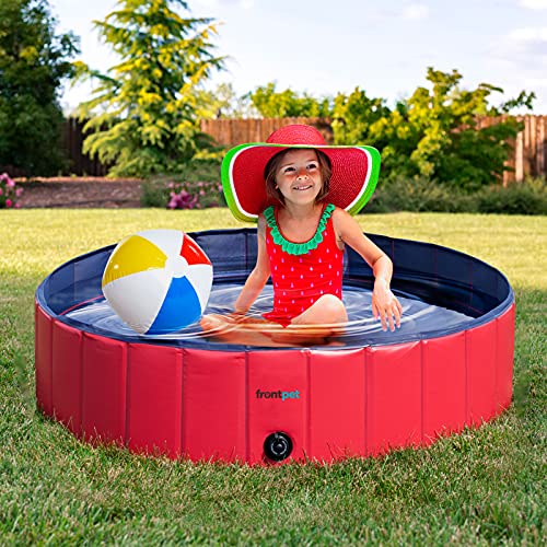 FrontPet Foldable Dog Pool - Collapsible Pet Pool, Bathing Tub an...