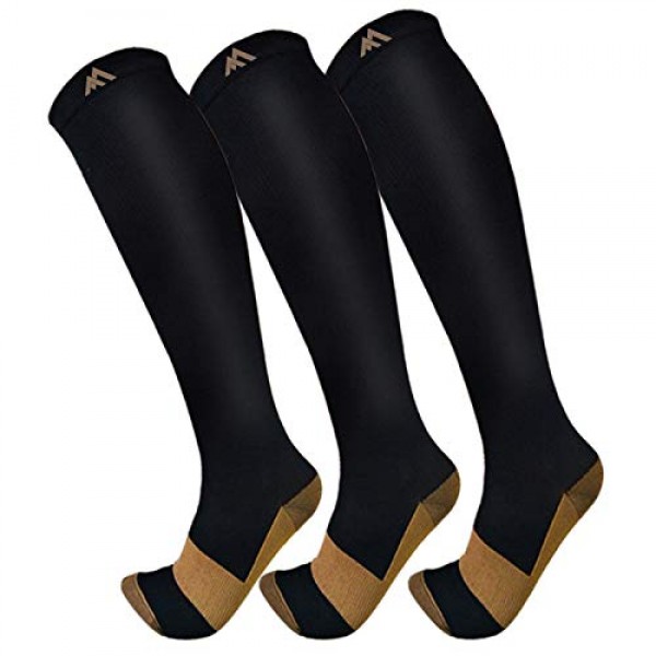 3 Pack Copper Compression Socks - Compression Socks Women & Men C...