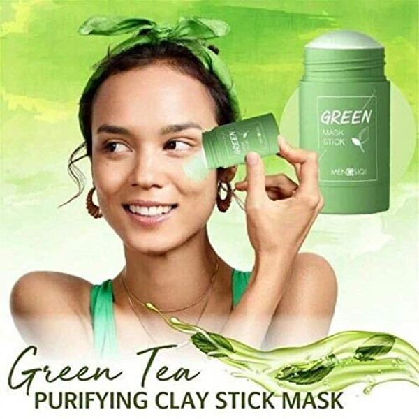 2PCS Green Tea Purifying Clay Stick Mask, Face Moisturizes Oil Co...