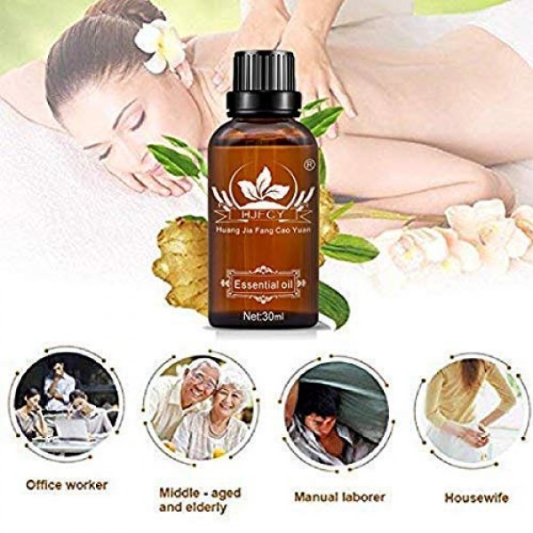3 Pack Ginger Massage Oil,100% Pure Natural Lymphatic Drainage Gi...