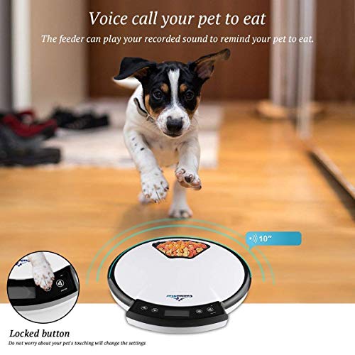Funkeen 5-Meal Pet Feeder, Smart Automatic Feeder Cat Auto Feeder...