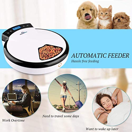 Funkeen 5-Meal Pet Feeder, Smart Automatic Feeder Cat Auto Feeder...