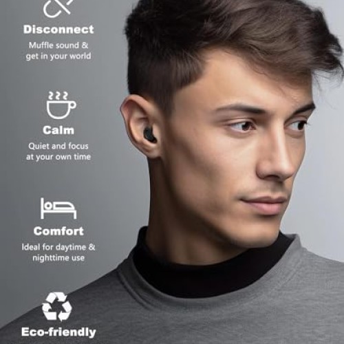 Ear Plugs for Sleeping Noise Reduction Reuseable, Concerts, Focus...