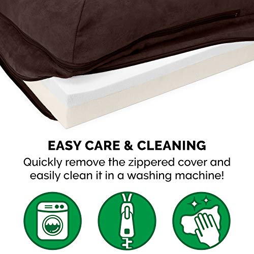 Furhaven Memory Foam Pet Bed for Dogs and Cats - L Chaise Sofa Tw...