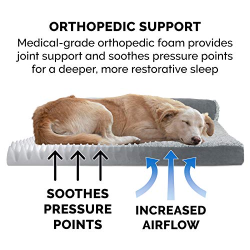 Furhaven Orthopedic Pet Bed for Dogs and Cats - L Chaise Sofa Plu...