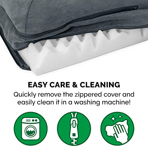 Furhaven Orthopedic Pet Bed for Dogs and Cats - L Chaise Sofa Plu...