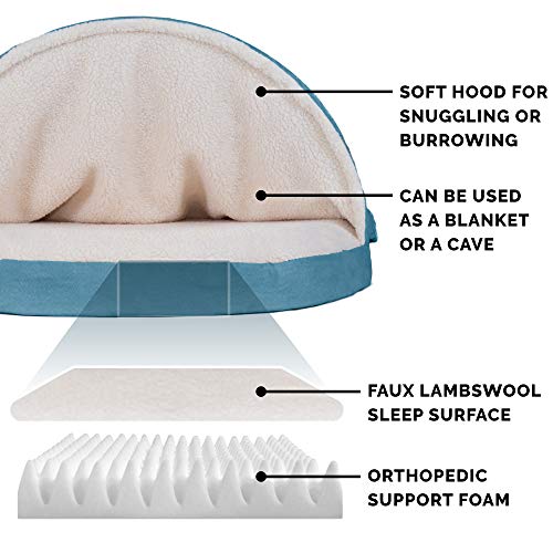 Furhaven Orthopedic Pet Bed for Dogs and Cats - Sherpa and Suede ...