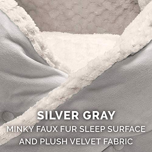 Furhaven Pet Bed for Cats and Small Dogs - Minky Plush and Velvet...