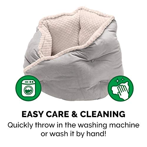 Furhaven Pet Bed for Cats and Small Dogs - Minky Plush and Velvet...