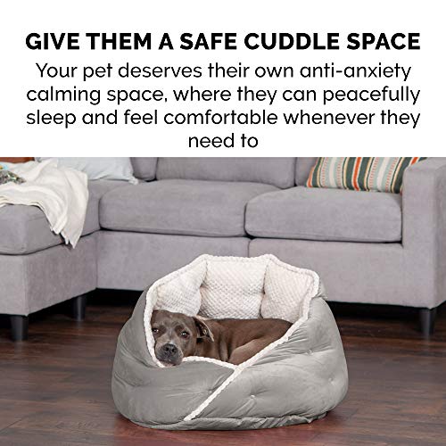 Furhaven Pet Bed for Cats and Small Dogs - Minky Plush and Velvet...