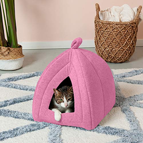 Furhaven Pet Bed for Cats and Small Dogs - Polar Fleece Foldable ...