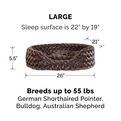 Furhaven Pet Bed for Dogs and Cats - Ultra Plush Curly Fur Oval C...
