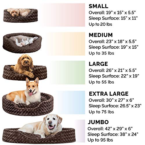 Furhaven Pet Bed for Dogs and Cats - Ultra Plush Curly Fur Oval C...