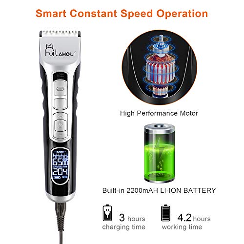 Professional Dog Grooming Clippers - Cordless Pet Hair Trimmer Ki...