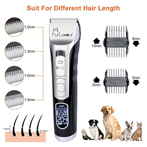 Professional Dog Grooming Clippers - Cordless Pet Hair Trimmer Ki...
