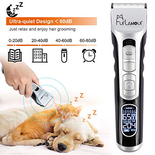 Professional Dog Grooming Clippers - Cordless Pet Hair Trimmer Ki...