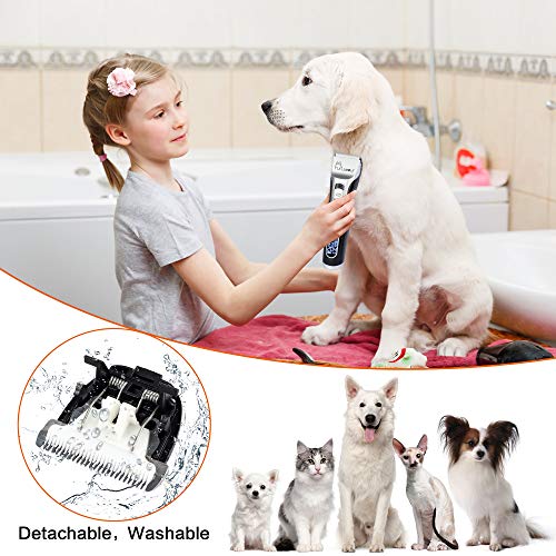 Professional Dog Grooming Clippers - Cordless Pet Hair Trimmer Ki...