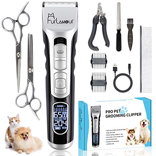 Professional Dog Grooming Clippers - Cordless Pet Hair Trimmer Ki...