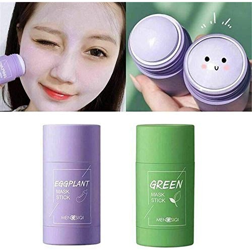 FURPO 2PCS Eggplant Acne Clearing Solid Mask,Natural Green Tea Pu...
