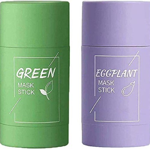 FURPO 2PCS Eggplant Acne Clearing Solid Mask,Natural Green Tea Pu...