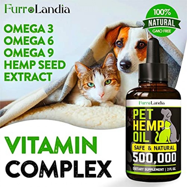 2 Pack Hemp Oil for Dogs and Cats - Dog Calming Aid for Stress ...