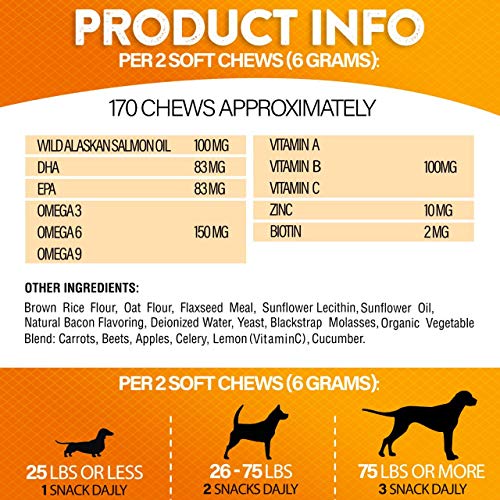 Omega 3 Fish Oil Chews for Dogs - Allergy & Itch Relief - Dog She...