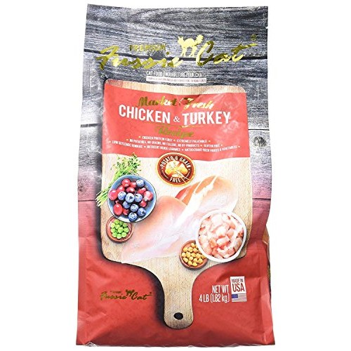 Fussie Cat Market Fresh Chicken & Turkey Dry Cat Food Recipe, 4 l...