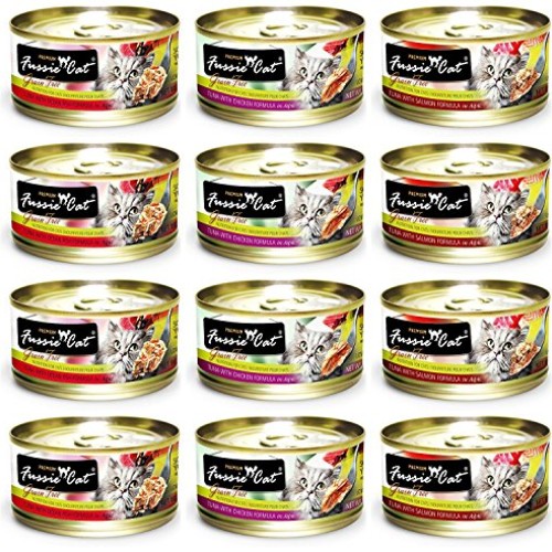 Fussie Cat Premium Grain Free Canned Cat Food 3 Flavor Variety Bu...