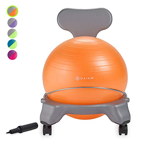 Gaiam Kids Balance Ball Chair - Classic Childrens Stability Ball...