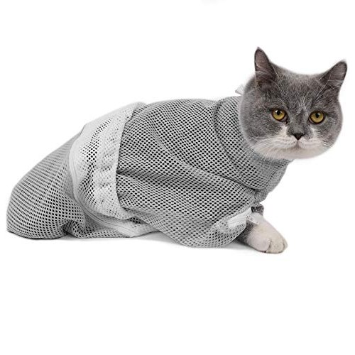 GAPZER Cat Shower Bag Pet Grooming Restraint Bags Adjustable Brea...