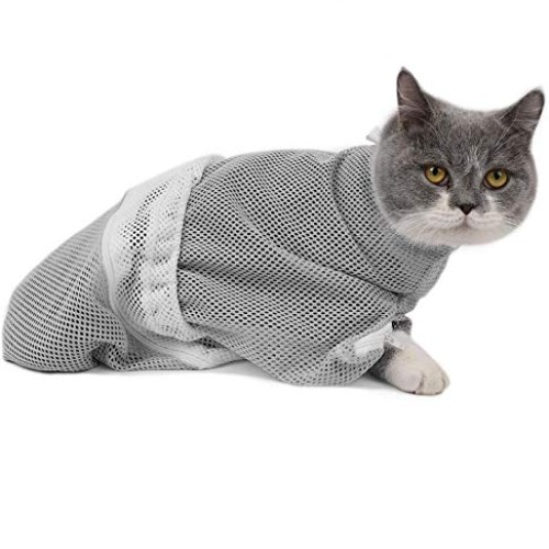 GAPZER Cat Shower Bag Pet Grooming Restraint Bags Adjustable Brea...