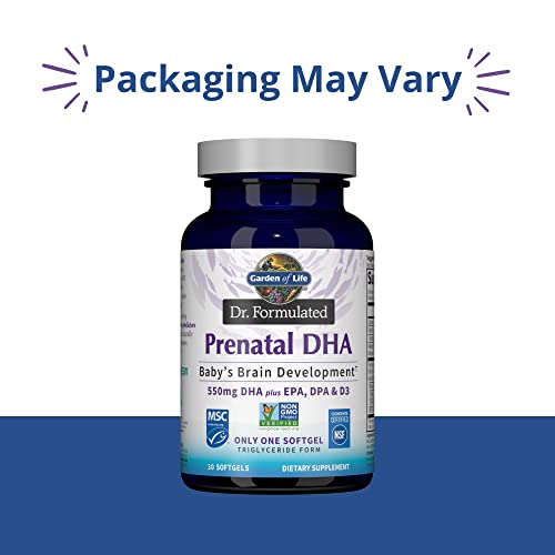 Garden of Life Dr. Formulated Prenatal DHA Fish Oil - 550mg DHA &...
