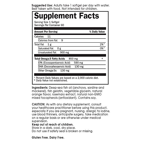 Garden of Life EPA/DHA Omega 3 Fish Oil - Minami Natural Brain Fu...