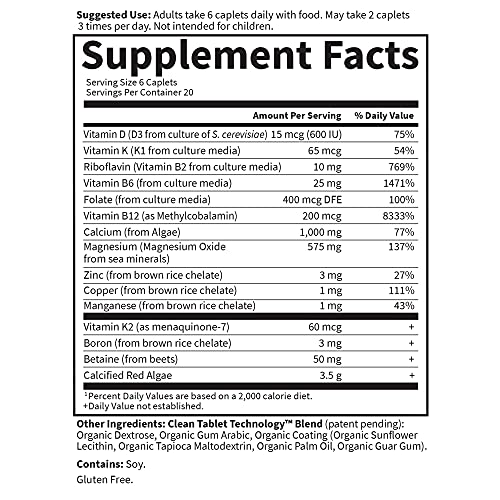Garden of Life Living Whole Food Plant Calcium Plus Advanced Bone...