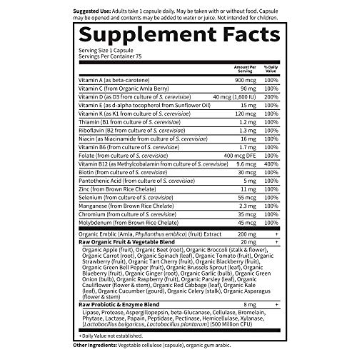 Garden of Life Multivitamin for Men, Vitamin Code Raw One - Once ...
