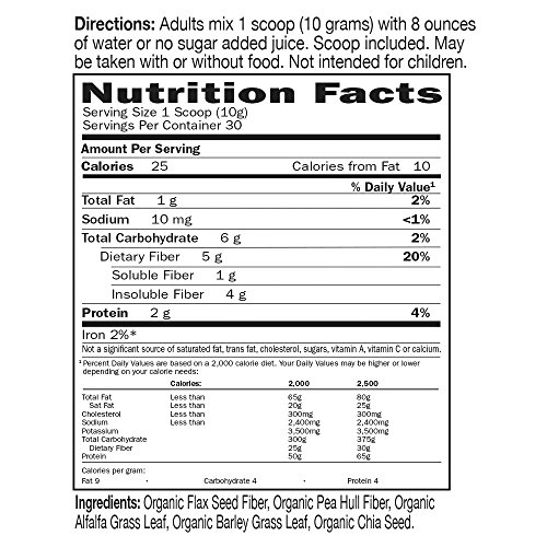 Garden of Life Organic Detox Fiber Supplement Powder, Gluten Free...