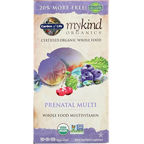 Garden of Life Organic Mykind Prenatal Multivitamin, 108 CT