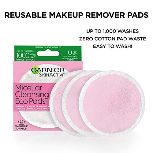 Garnier SkinActive Micellar Cleansing Eco Pads, Ultra-soft Reusab...