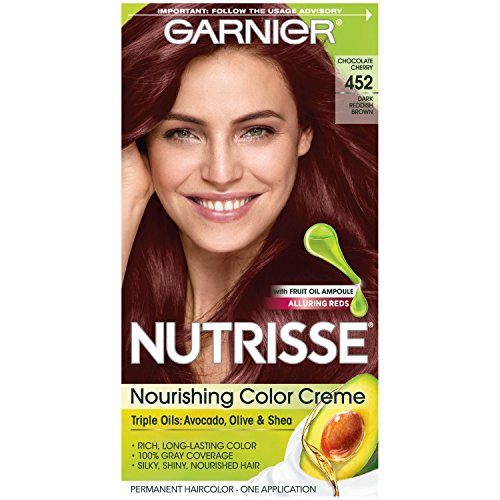 Garnier Nutrisse Nourishing Hair Color Creme, 452 Dark Reddish Br...